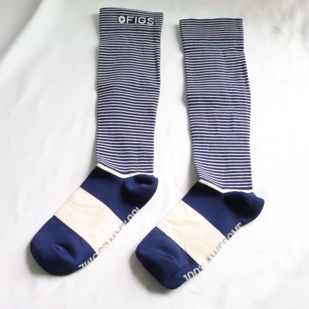 Figs Compression Socks Size L Striped Pattern Comfort Fit