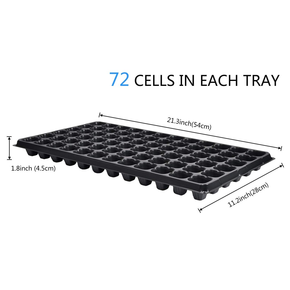 10-Pack Seed Starter Kit,72 Cell Seedling Tray Cell Seed Trays for Flat Trays...