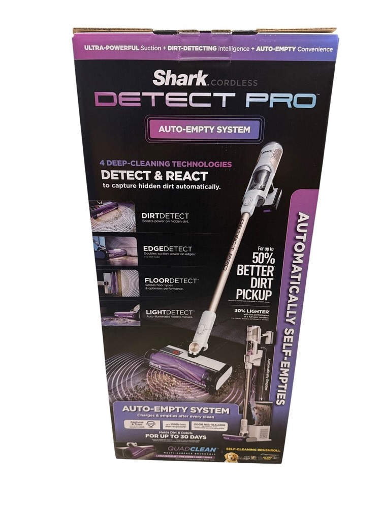 Shark Cordless Detect Pro Auto Empty System with QuadClean Multi Surface 1W3551