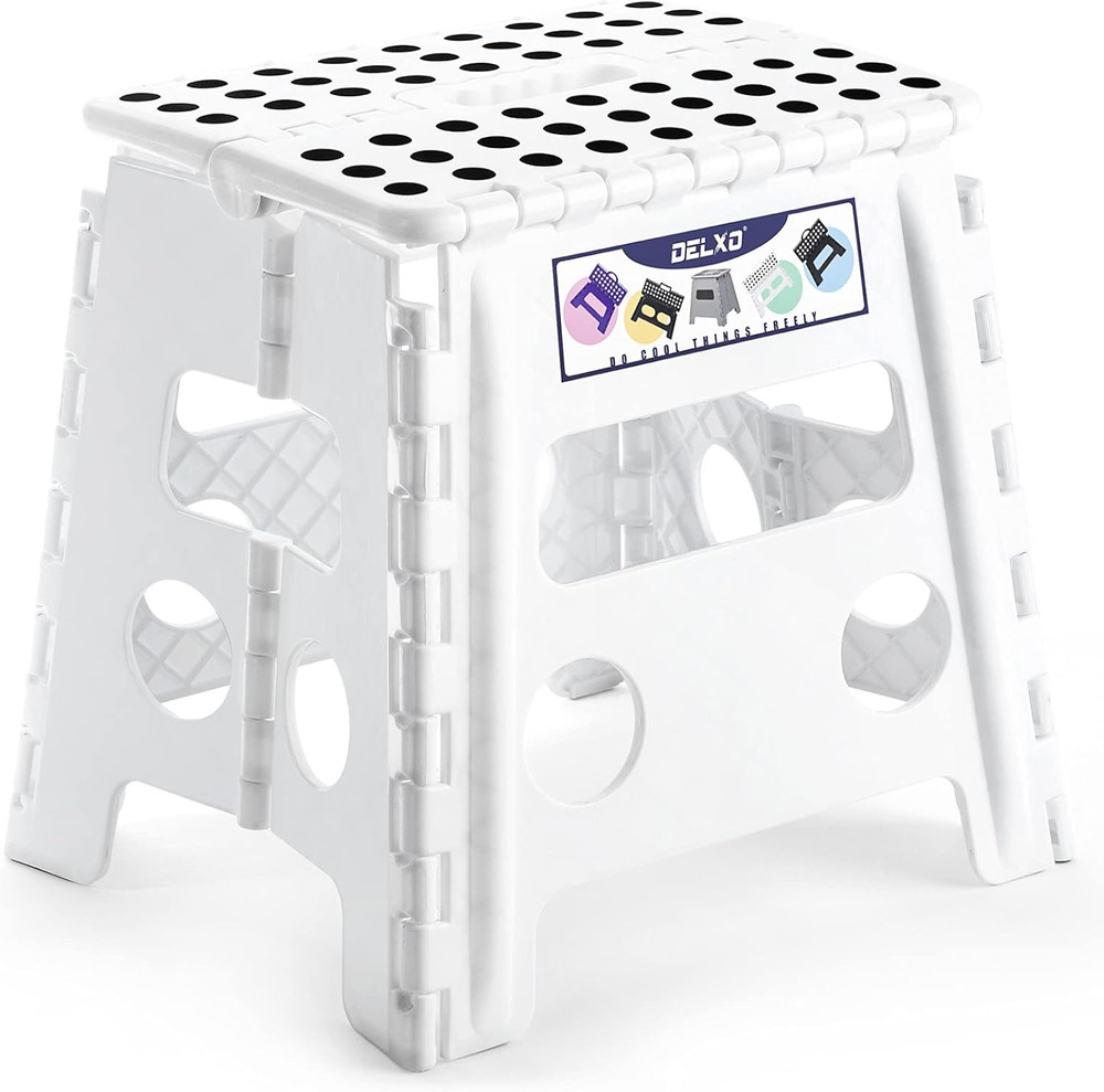 13" Folding Step Stool for Kids & Adults,Non-Slip Foldable Step Stools w/ Handle