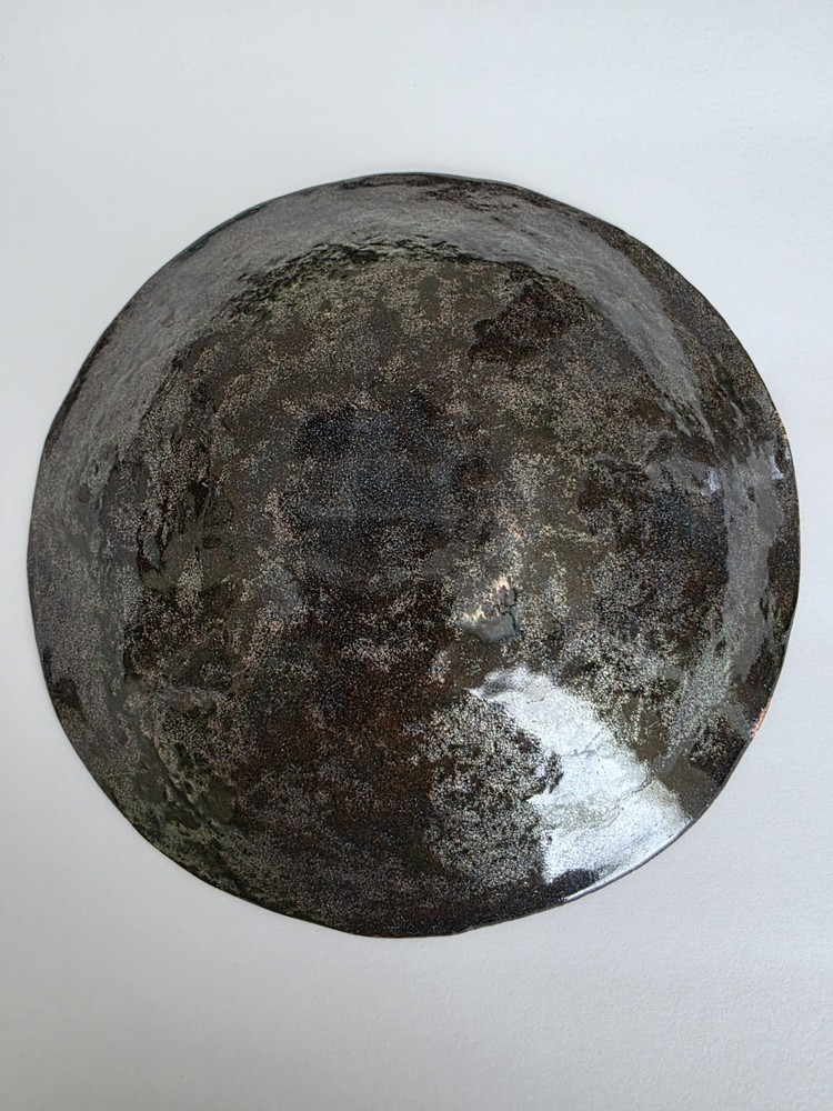 Enamel On Copper Bowl Blue Star Pattern