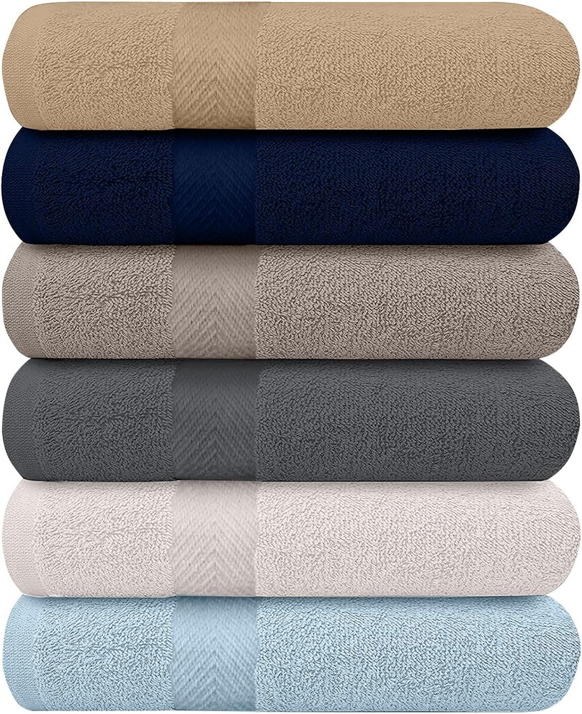 Cotton Bath Towel Set - 6 Pack