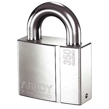 Abloy Pl350/50B-Ka Padlock, Keyed Alike, Long Shackle, Rectangular Brass Body,