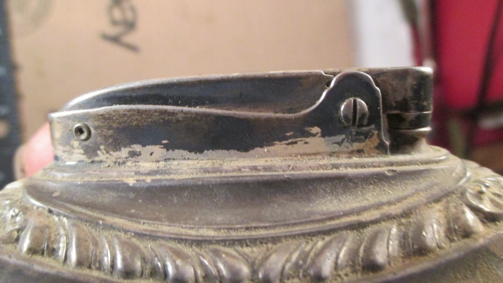 Vintage Ronson Georgian Silver Plated Table Cigar Cigarette Lighter