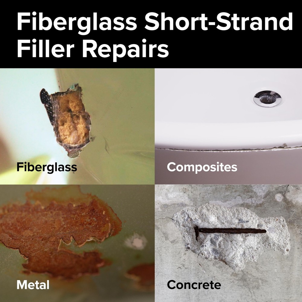 Fiberglass ShortStrained Filler Quart Size for Strong Repairs