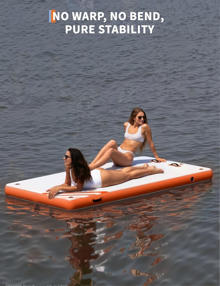 Inflatable Floating Dock, Swim Platform Floating Dock for Lakes,Non-Slip Surface