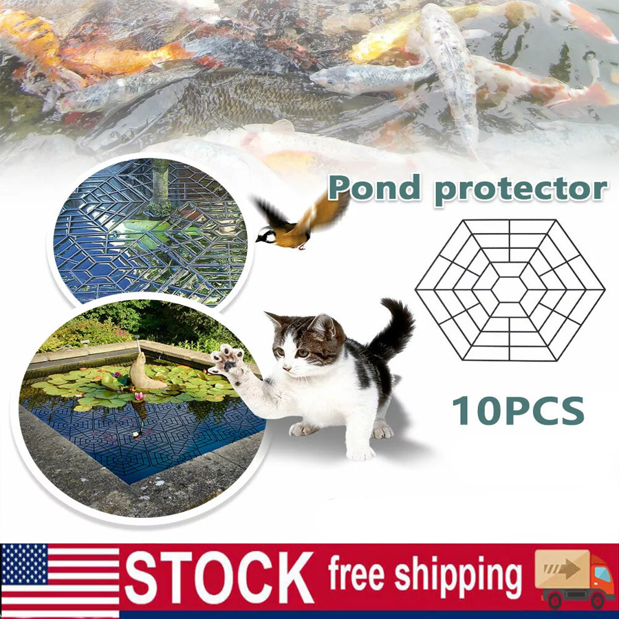 Pond Fish Guard Protector Plastic Floating Grid Protective Cover 10Pcs