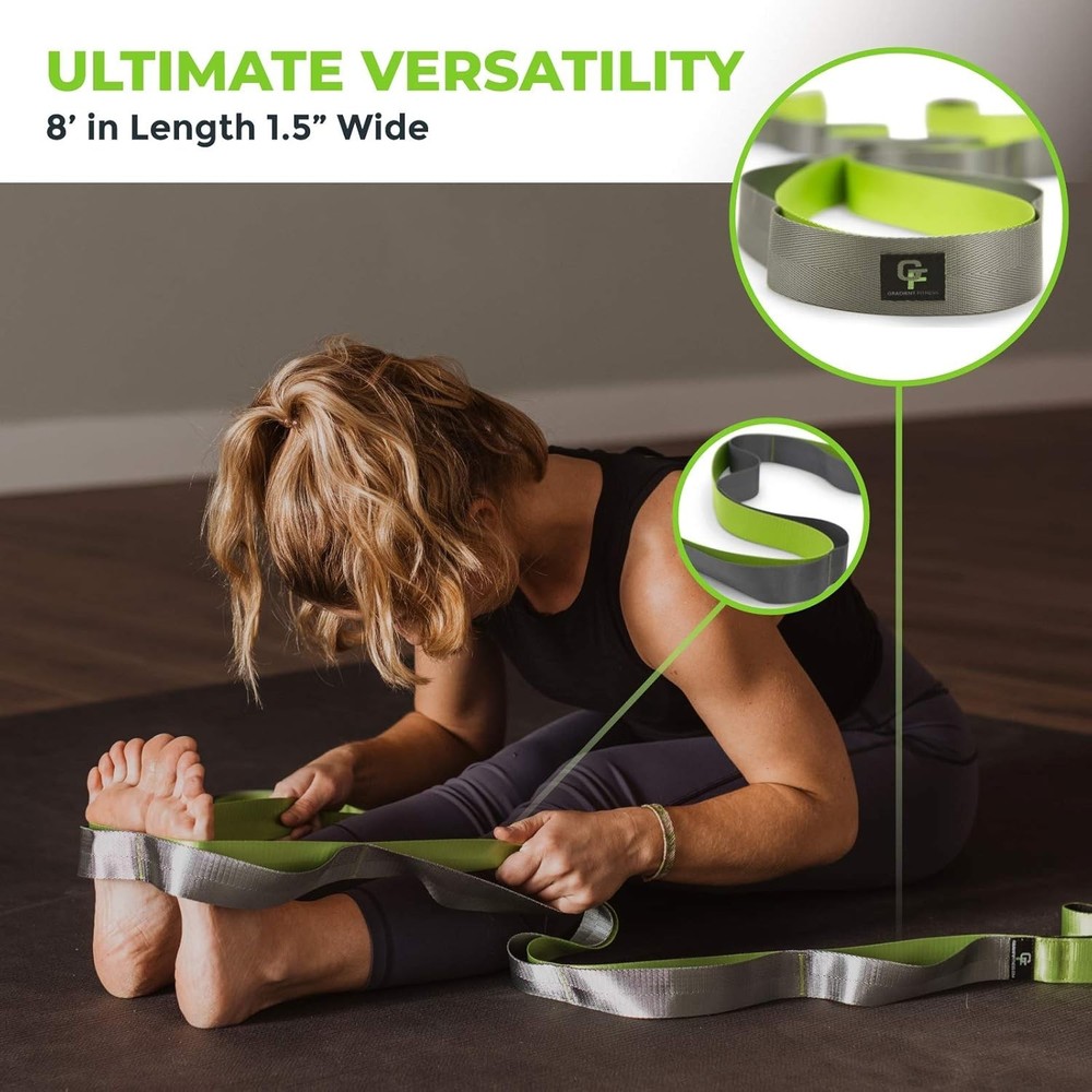 Stretching Strap for Physical Therapy, 12 Multi-Loop Stretch Strap 1.5" W x 8...