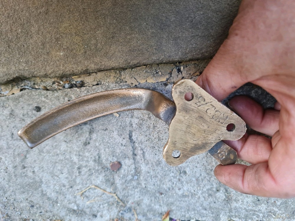 One Single Old Antique Brass Window Latch Handle