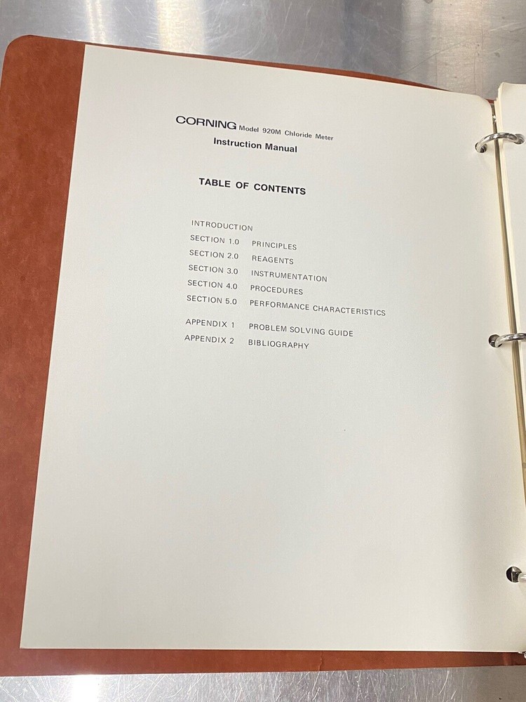 Corning 920/920M Chloride meter - Users Guide / Instruction Manual