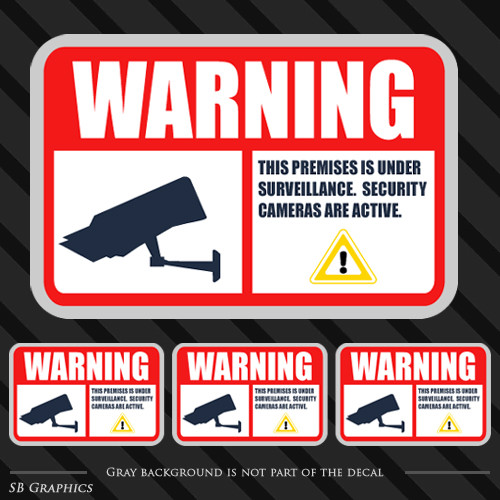Camera Surveillance System Security / Video / Warning / 4 total decals / sticker
