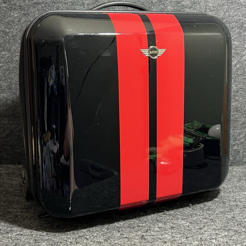 Authentic MINI Cooper Black/Red Rolling/Locking Cabin Trolley Suitcase