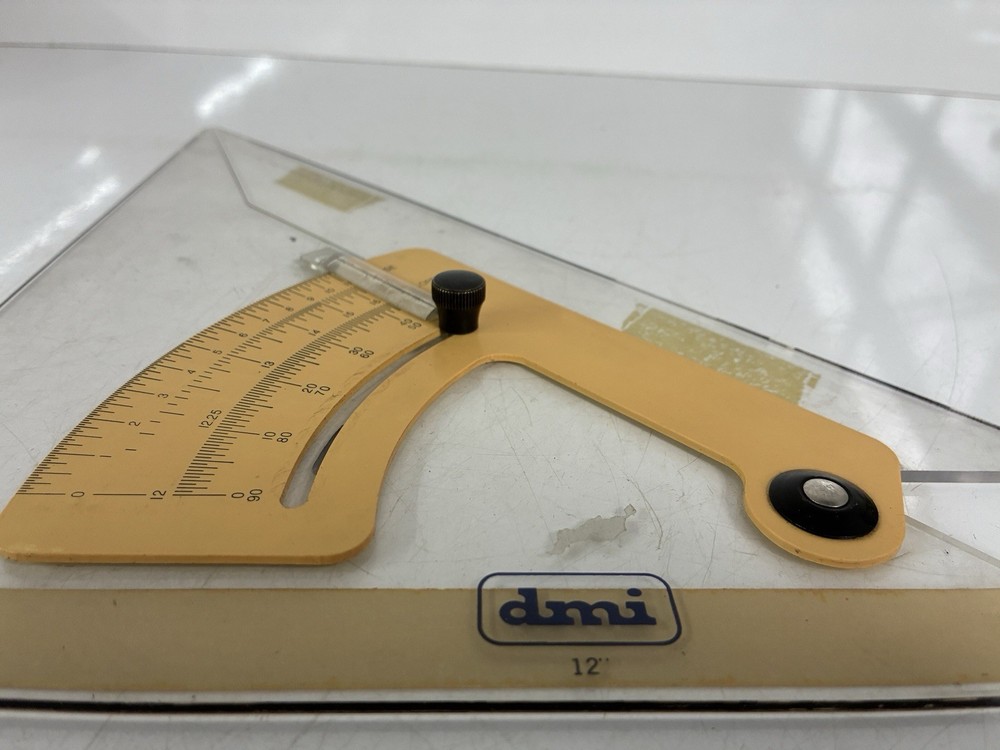 vintage DMI adjustable drafting triangle or angle finder tool 12”