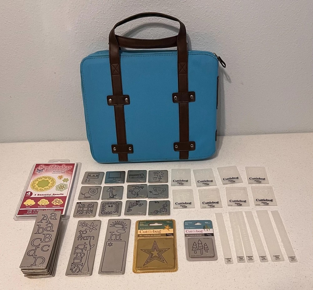Cuttlebug Storage Binder + 42 Cutting and Embossing Folders + 7 Pouch Page Lot