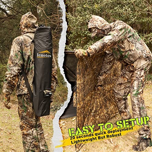 3-Panel Pop Up Ground Blind, Easy-Setup Hunting Dry Grass Camo(Three-Panel)