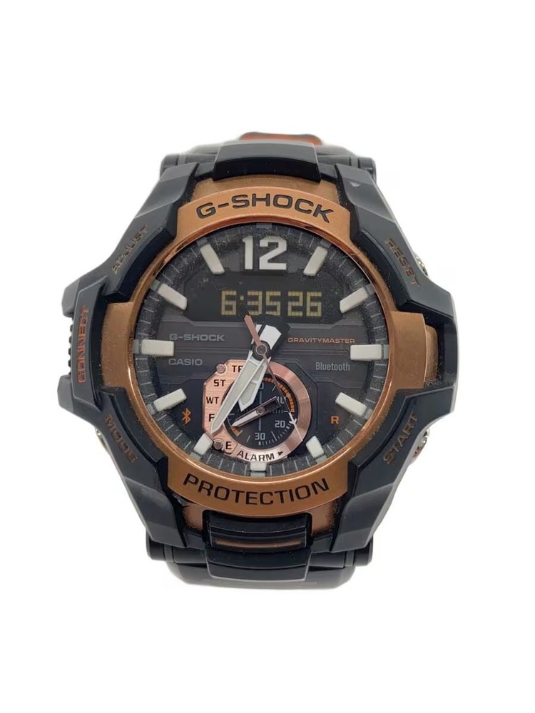 CASIO Solar Watch G SHOCK Digital Analog Rubber BLK BLK