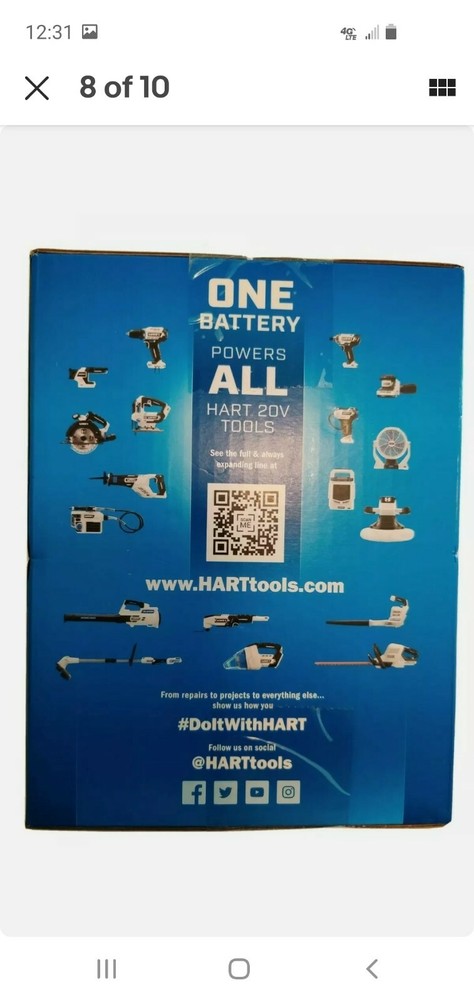 🔥Hart 6" Random Orbit Buffer Black and White TOOL ONLY (uses 20V Li-Ion HPBF33)