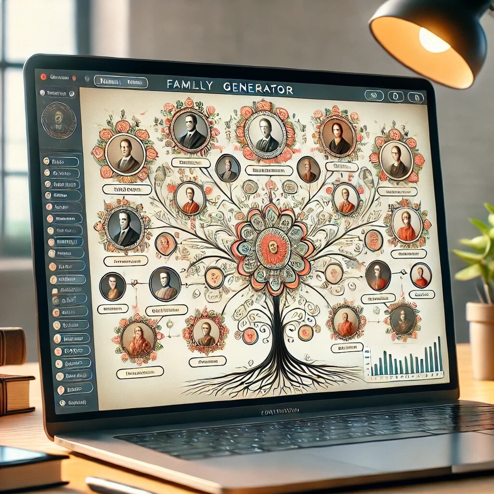 Family Tree Generator Creator Software - Genealogy USB Maker Worldwide Postage