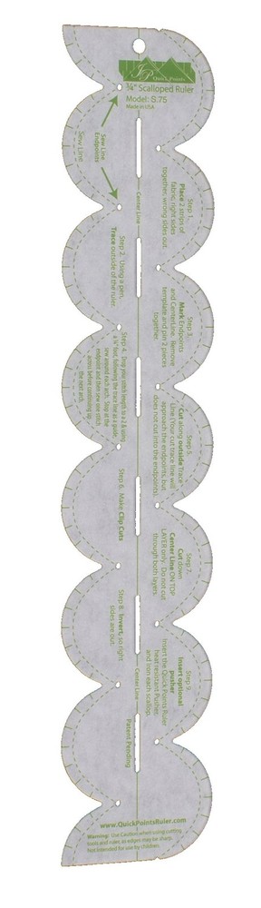 3/4" Scalloped Ruler Quick Points Ruler