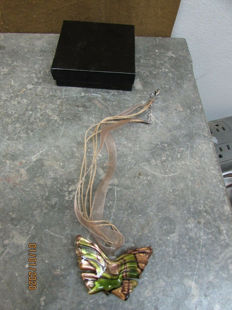 glass butterfly shape handmade necklace