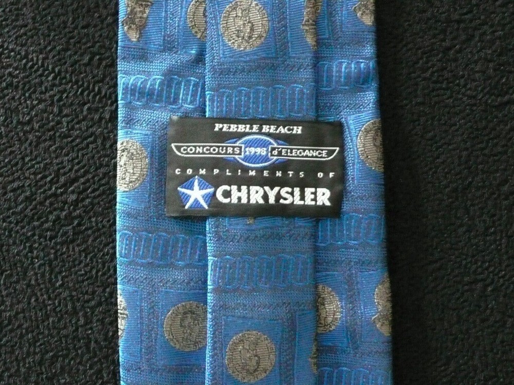 Robert Talbott 1998 Pebble Beach Concours MINERVA Tie CHRYSLER Sponsored EXC