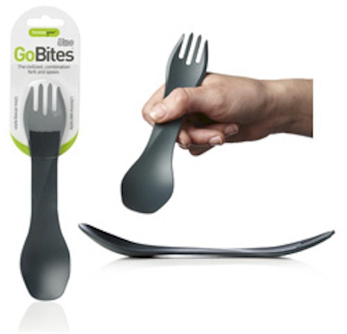 GoBites - Uno - Gray Utensils Set Combination Fork and Spoon Go Bites WA56639