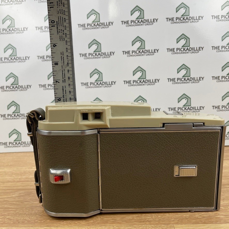 Vintage Polaroid Land Camera Model 800 Tan Brown Folding Instant Camera Untested