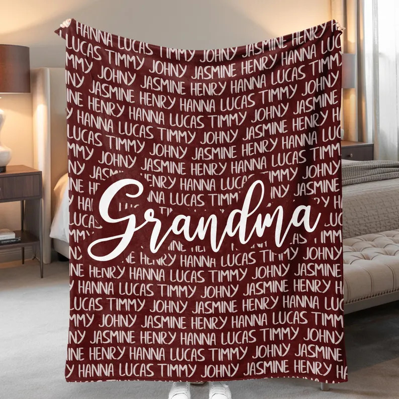 Personalized Mom Blanket Custom Name Gift Mother