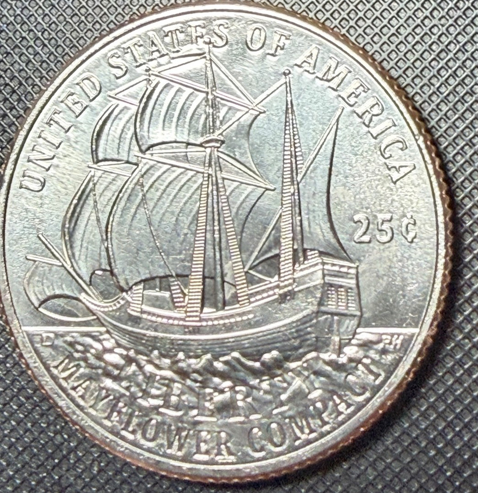 2026 P Mayflower Compact Quarter with a Struck-Through and Feeder Finger Errors