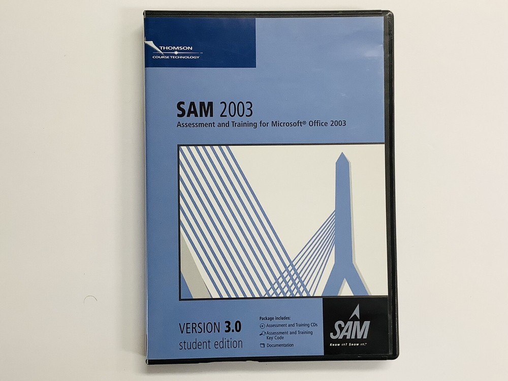 SAM 2003  Assessment & Training Version 3.0 Student edition (PC CD-ROM) w/Key VG