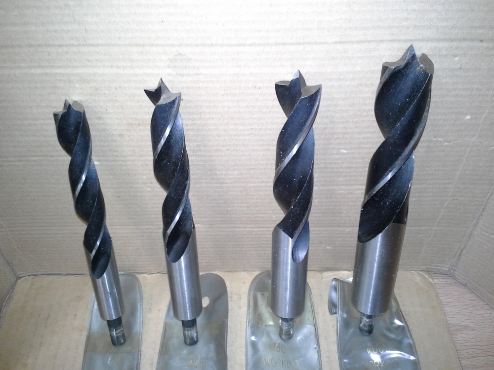 4PC. AMT Wood Working Drill Bits 5/8", 3/4", 7/8", 1". VGC