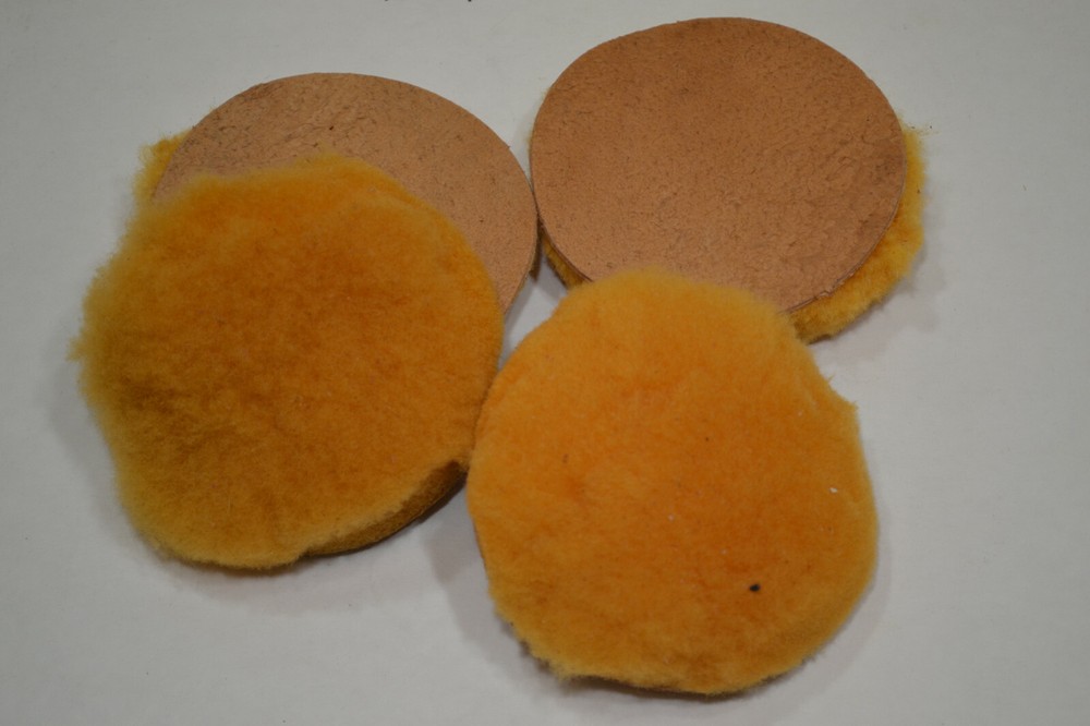 Sheep Wool - for leather finishing - 3" round - 6 pack (E501)