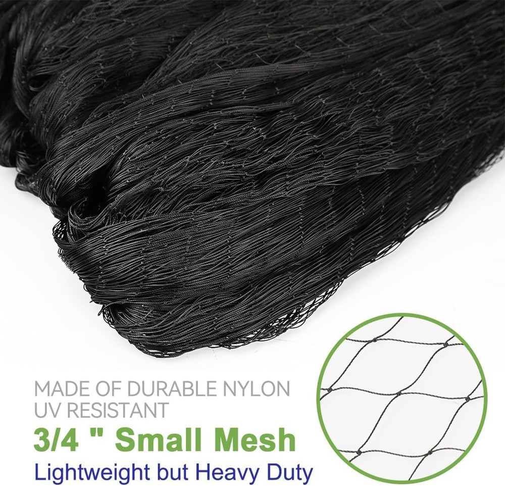 Multi-Functional 25' x 25' Nylon Netting - Protect Against Birds & Animals