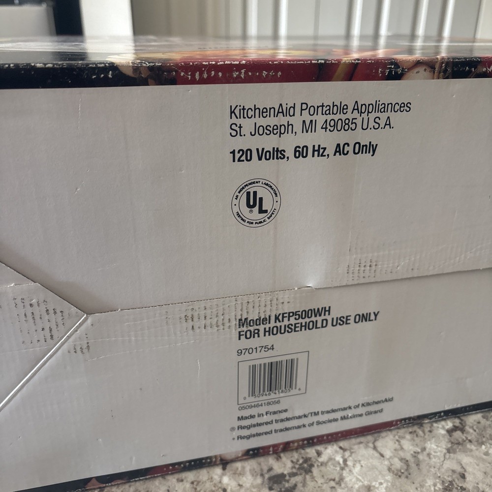 KitchenAid KFP500WH Classic 9 Cup Food Processor White Complete Set W/Box EUC