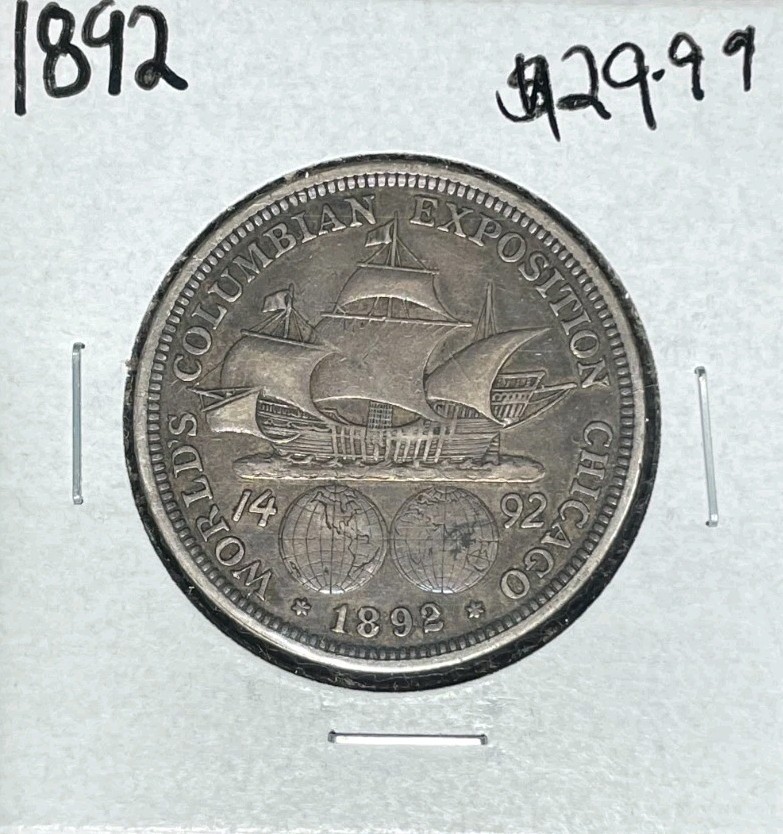 1892 EXPO COMMEMORATIVE SILVER HALF DOLLAR~~NICE COIN~REF#1