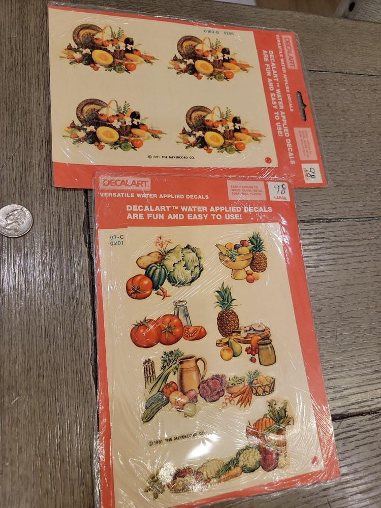 Vintage Meyercord Fruit vegetables Decals