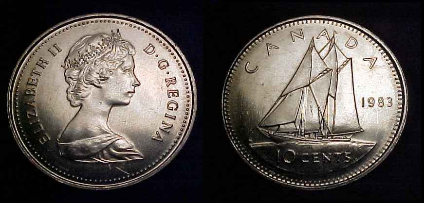 CANADA 1983 Ten Cents Ch BU
