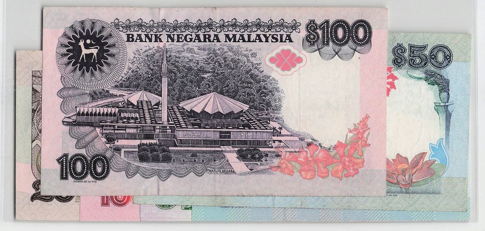 Malaysia 1-100 Ringgit, Banknotes.
