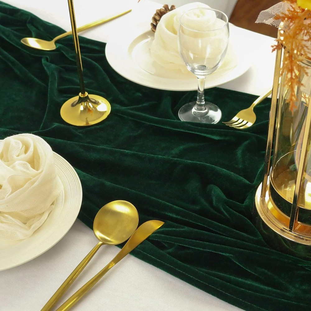 Velvet Table Runner, 5 Pack Luxurious Wedding Reception Decorations Soft Velv...
