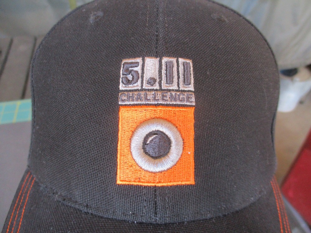 Vtg 2006 5.11 TACTICAL CHALLENGE Black Hat, Hook & Loop Adjustable Cap, NWoT