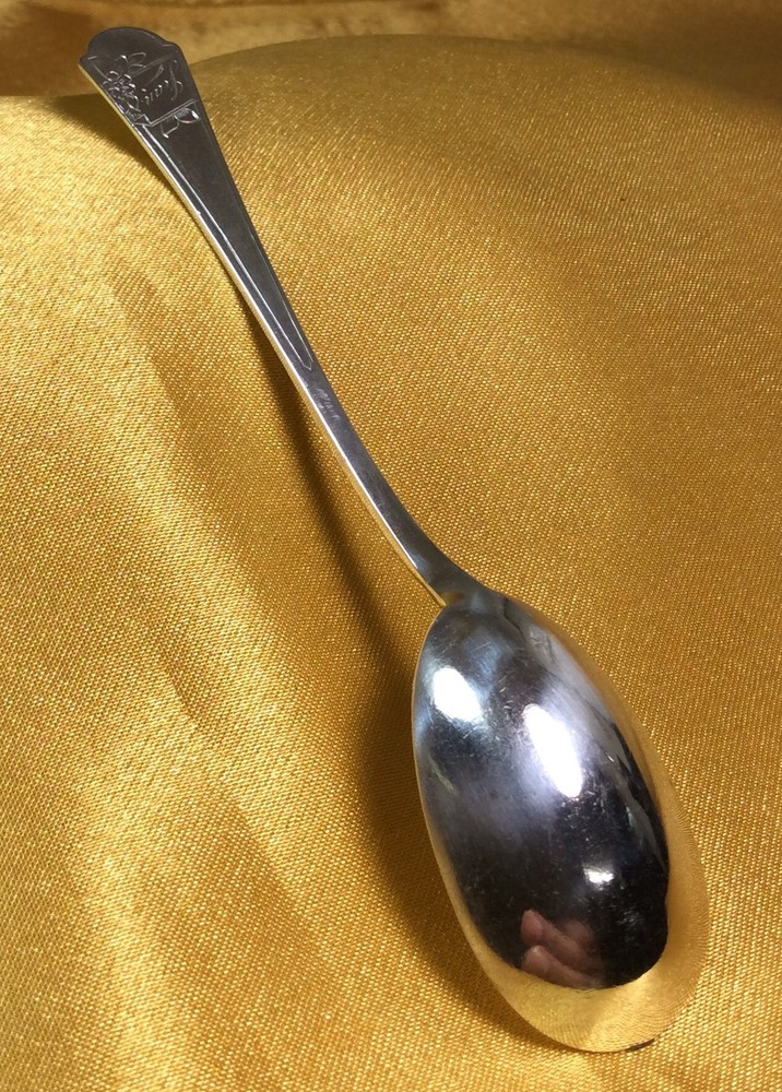 Vintage Antique Fine Sterling Silver 3 Leaf Clover Spoon