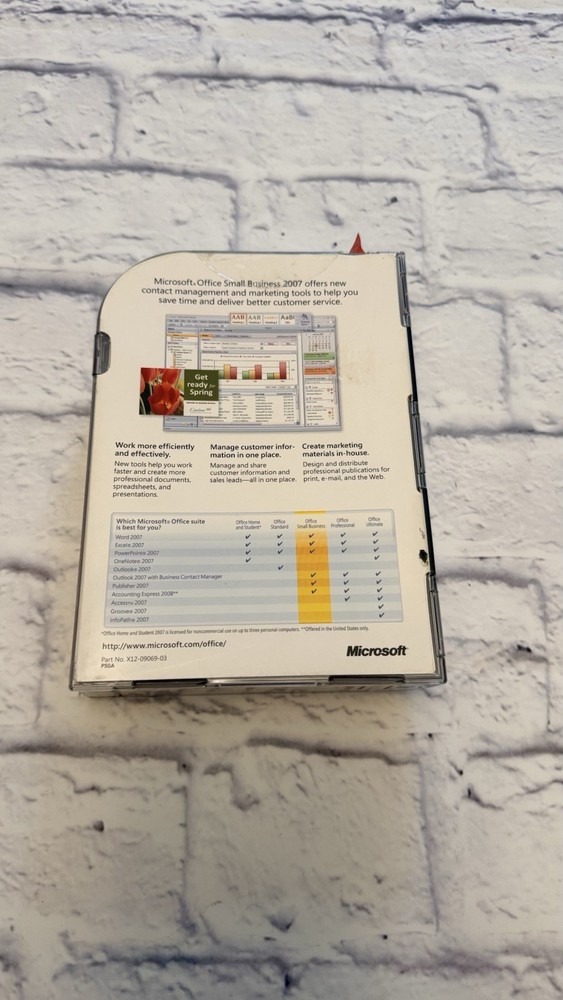 Microsoft Office Small Business 2007 Software Excel Word