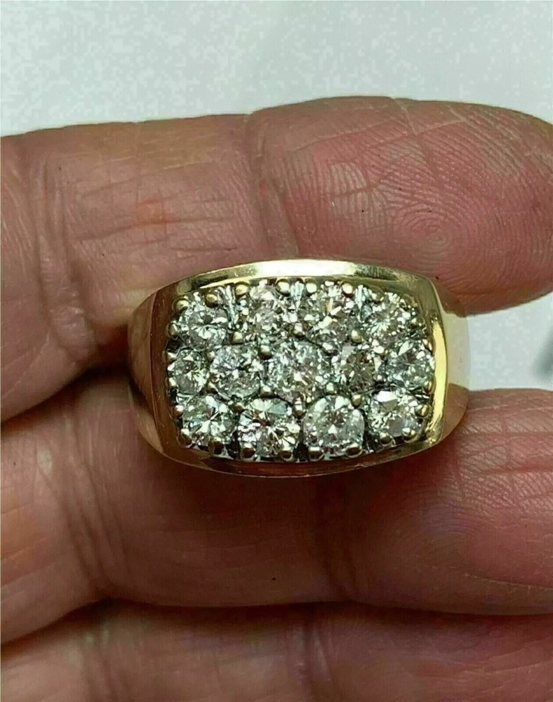 4Ct Round Cut Created Diamond Cluster Men's 925 Sterling Silver Engagement Ring