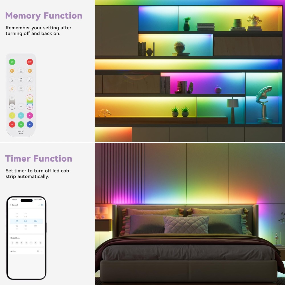 Smart LED Controller with APP & RF Remote, Music Sync, Compatible with Alexa/...