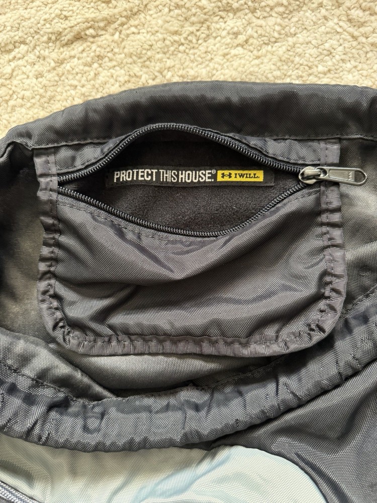 Under Armour Black And White Drawsting Gym Bag Backpack