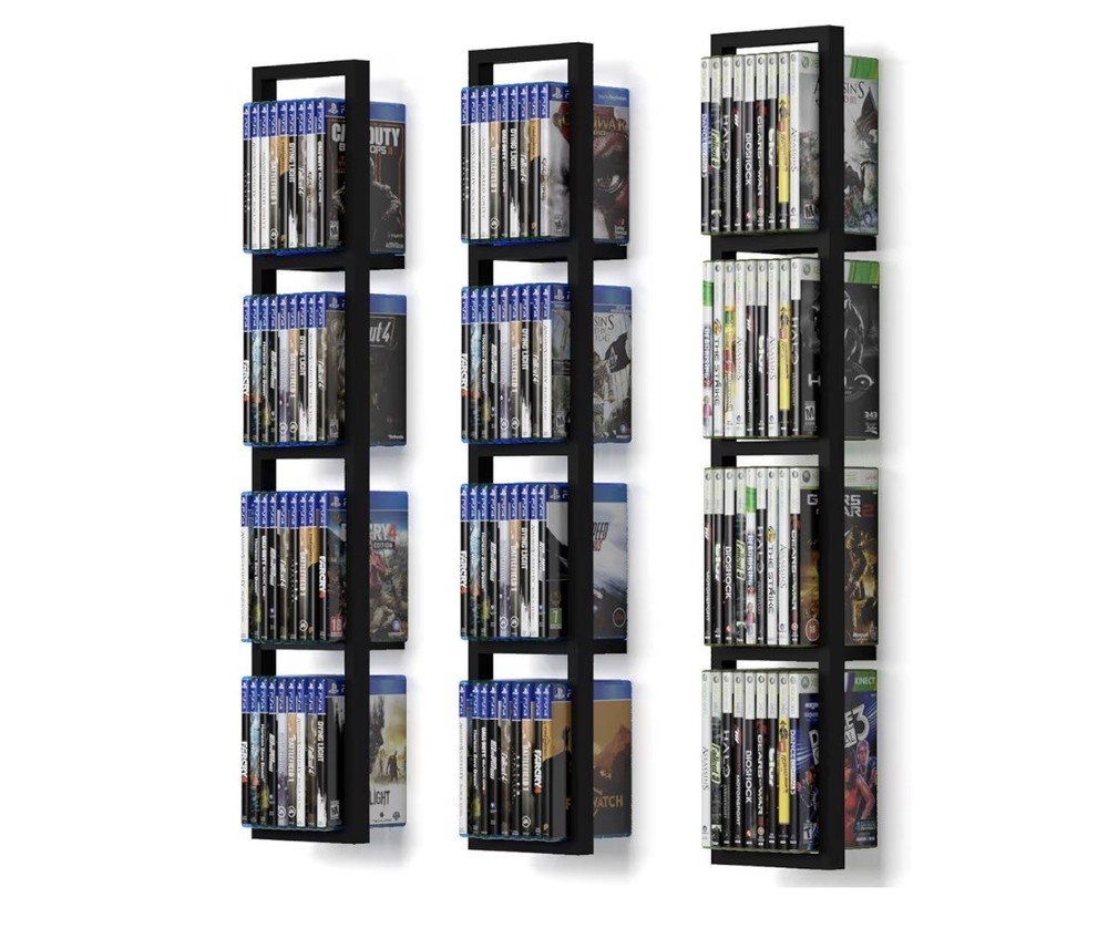 You Have Space Black Floating Shelves for Wall, 34 Inch Video Games CD DVD