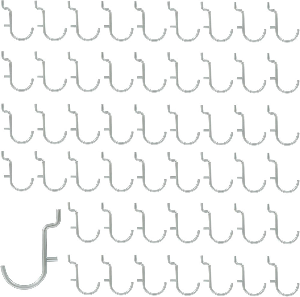 30Pcs Metal Pegboard J Hooks, 1/4" Pegboard Wall Display Assortment Peg Board St