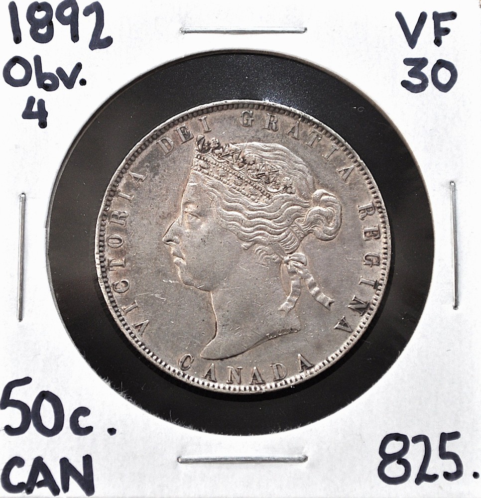 1892 Obv.4 Canada 50 Cents