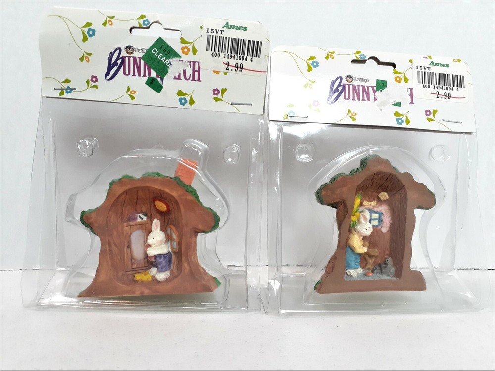 5 Dudley's Bunny Patch Figurines 1994 Spearhead Bunny Tree Paper Magic Group 820