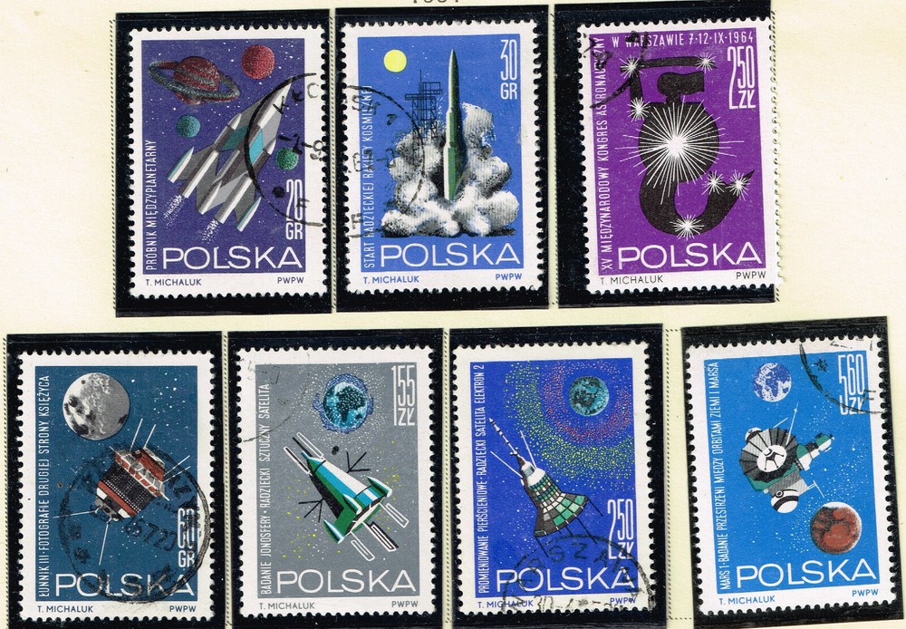 Poland Astronomy Planets Space Explorers set 1964